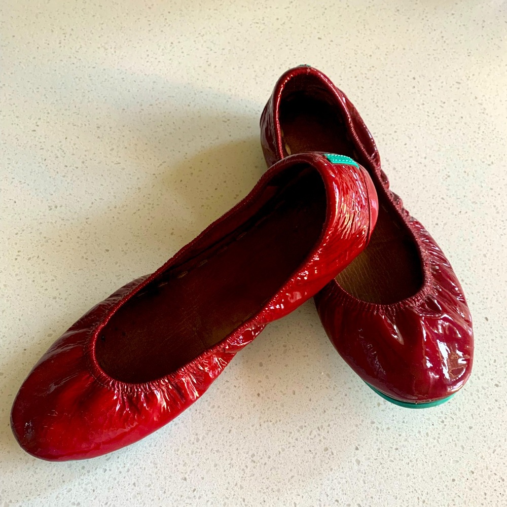 Ruby Red Patent Tieks